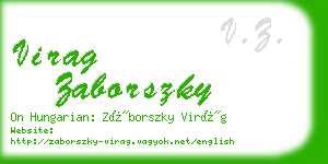 virag zaborszky business card